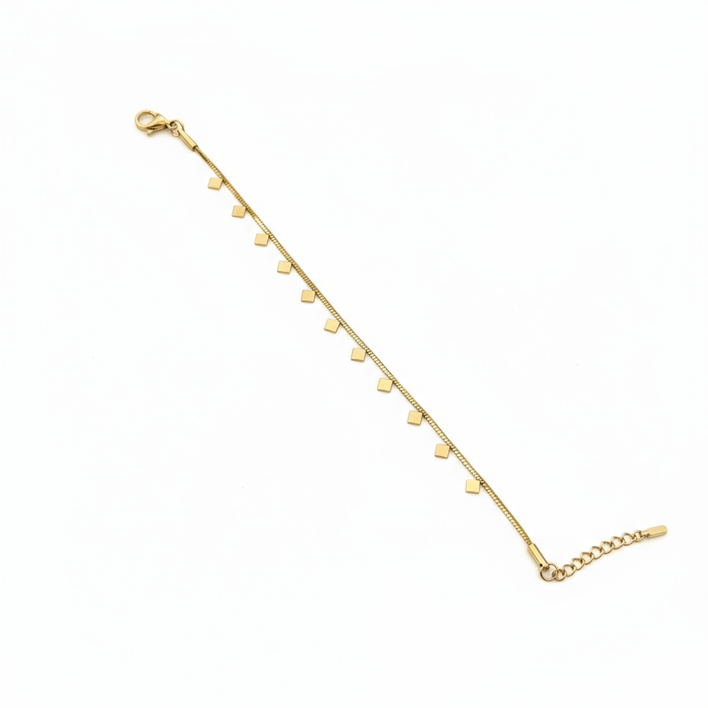 Golden Geometric Charm Bracelet - B447