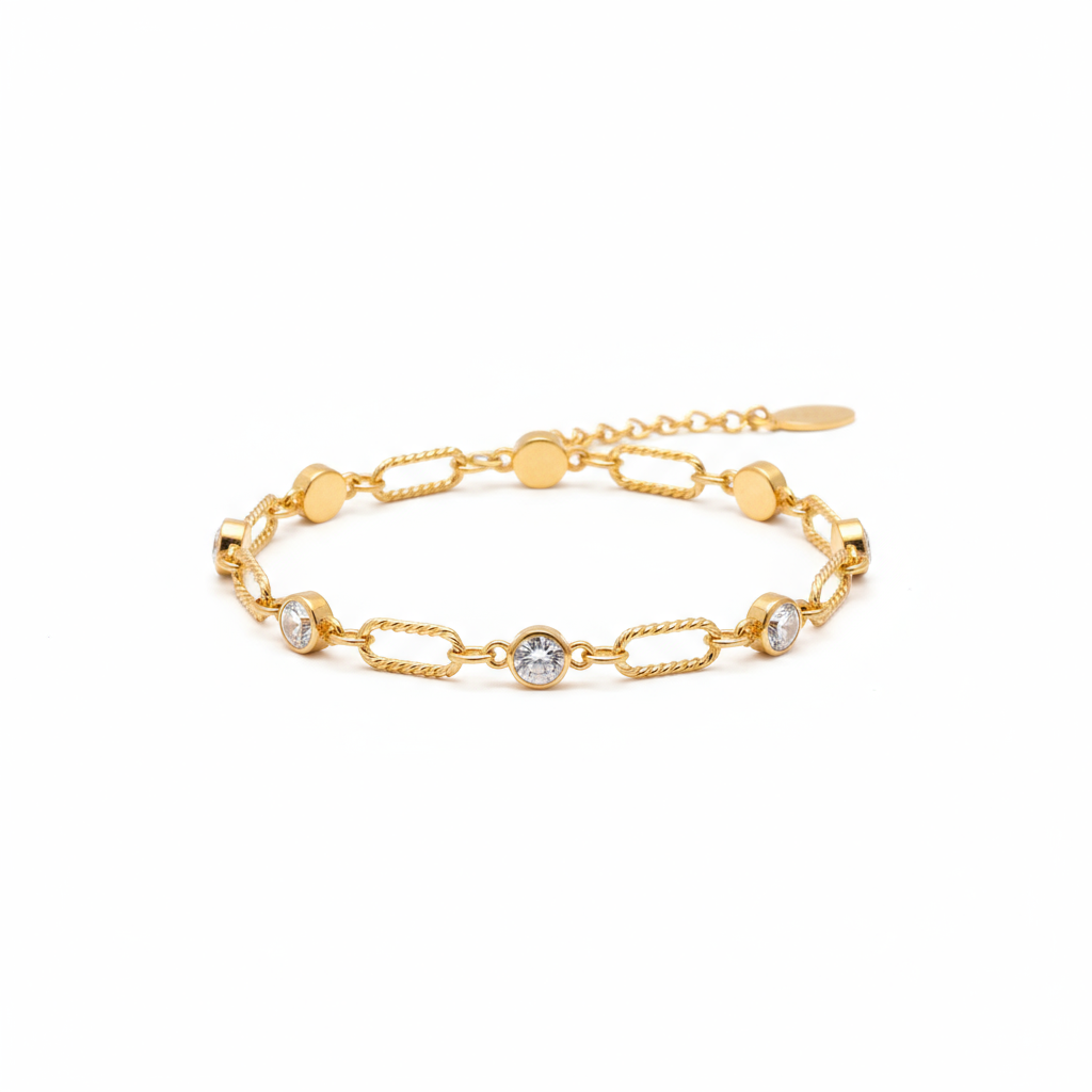 Crystal Link Chain Bracelet - B464