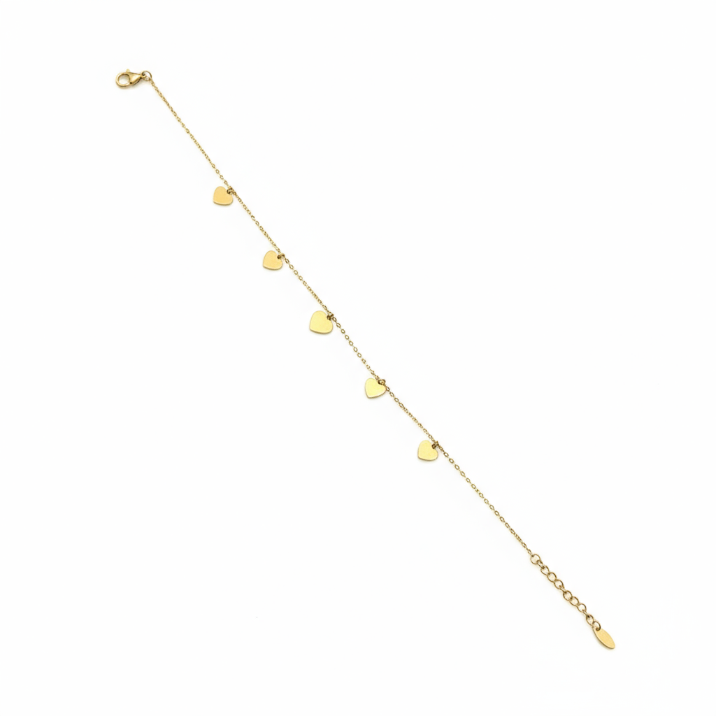 Golden Hearts Chain Bracelet - B438